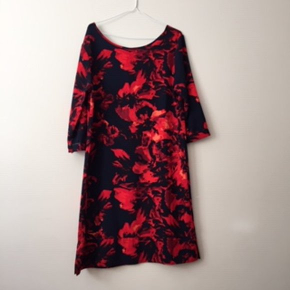 MERONA WOMEN DRESS.   SIZE L/G.   COLOR: RED BLUE AND BLACK - Picture 2 of 4